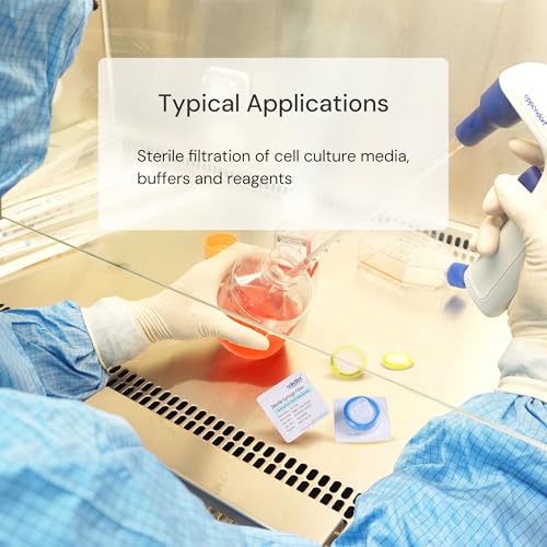 Image of 10 pcs /pk Sterile Syringe Filter Double-Layer PES Hydrophilic Membrane 0.2μm Lab Filters 13mm Diameter Individually Packed, Yellow