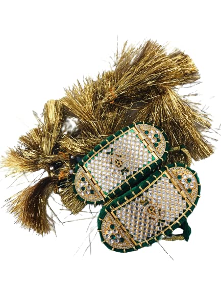 THE OPAL FACTORY TOF Gold Plated Traditional Rajasthani Padmavati Bajubandh/Armlet Set/bajuband with Loom in Kundan, Meenakari and AD/CZ for Women and Girls