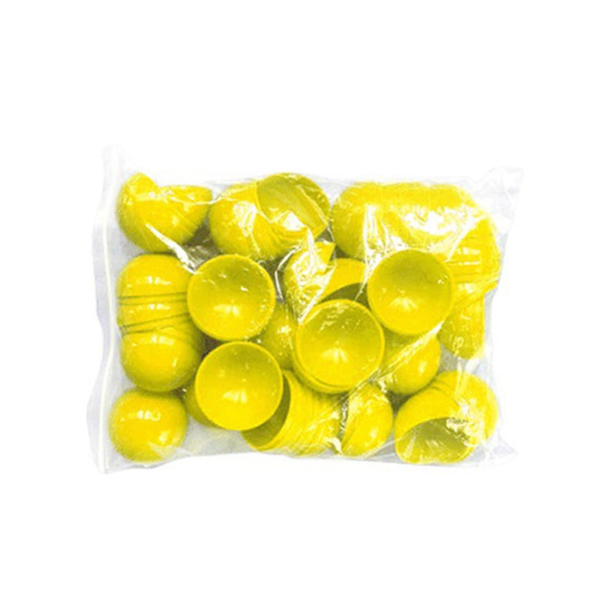 UKCOCO Boules de Loterie Creuses Colorées pour Jeux et Fêtes, Diamètre 40 Mm, Polypropylène Jaune, Lot de 50 Pièces, Activité Ludique et Événementielle pour Garçon et Filles et Adultes