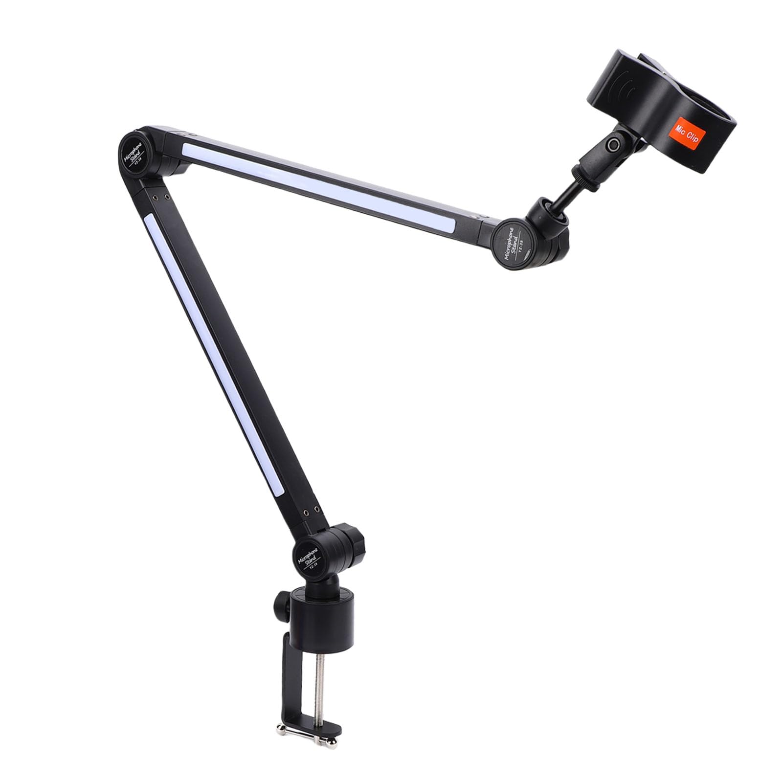 Bras Articulé Pour Micro, Pied De Micro Avec Pince De Fixation Pour Bureau Et Pince Pour Micro, Vis D'adaptation 3/8" À 5/8", Angle Réglable, Capacité De Charge De 2 Kg
