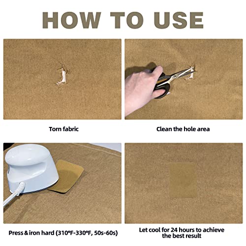 Image of KING MOUNTAIN Iron-on Repair Patch 20 Pcs Pack,3 inch x4-1 /4 100% Cotton Iron-on Repair Patch, 5 Shades of Clothing Repair and Decoration Kit (Five Browns)