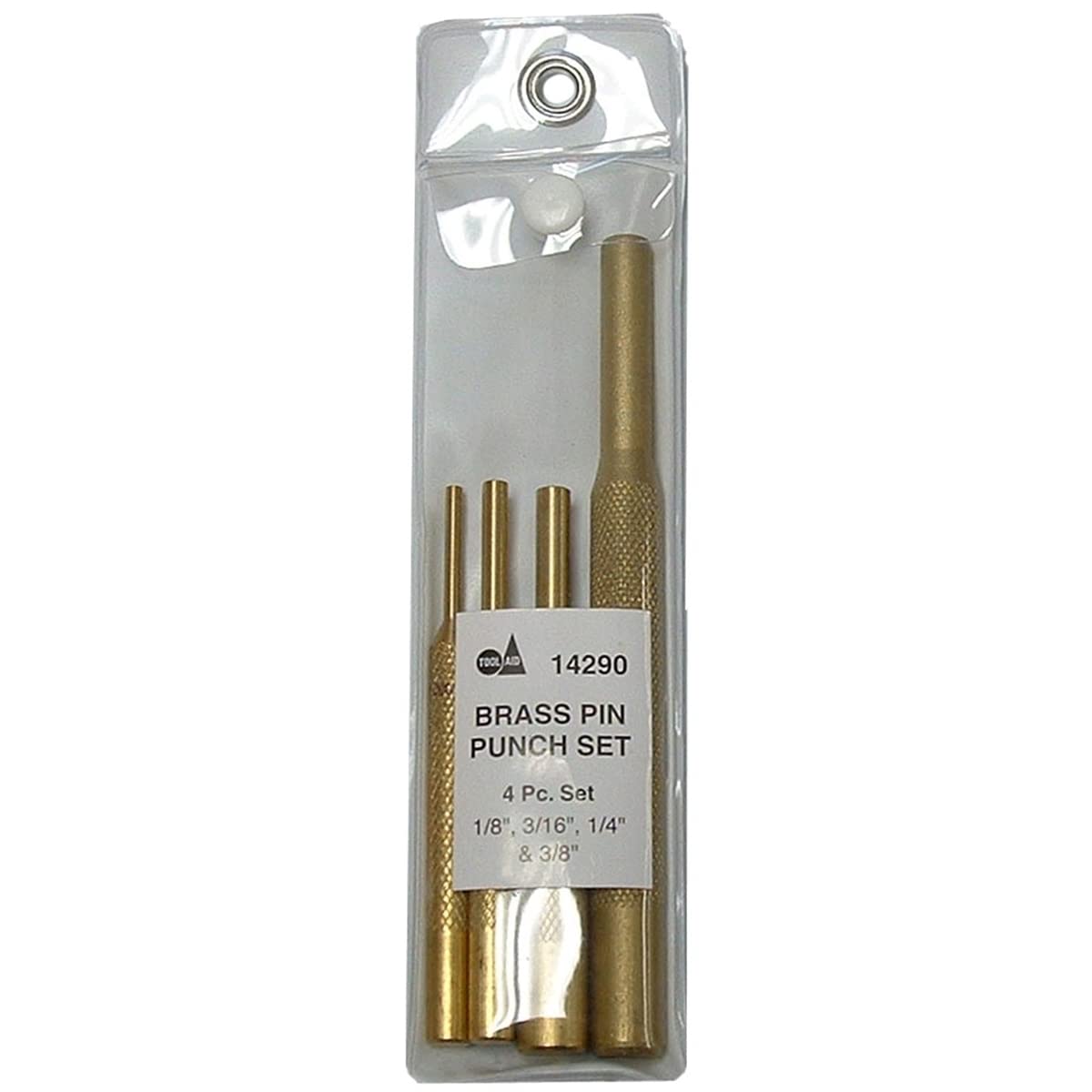 S&G Tool Aid 14290 4-Piece Pin Punch Set, Brass