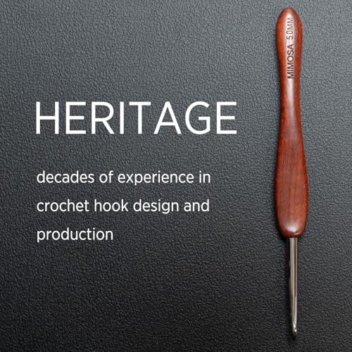 Image of SEVENSUN Crochet Hook Artistan 2.5mm - Pure Handmade Polished Stainless Steel Hook - Blood Sandalwood Handle - High-end Crochet Hook Gift, Red