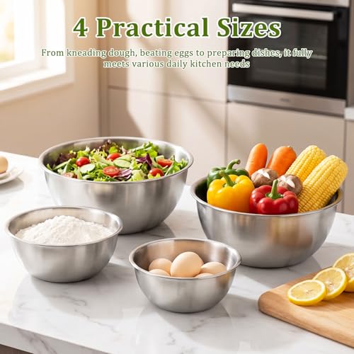 Set de 4 tazones de acero inoxidable para mezclar miniatura 3