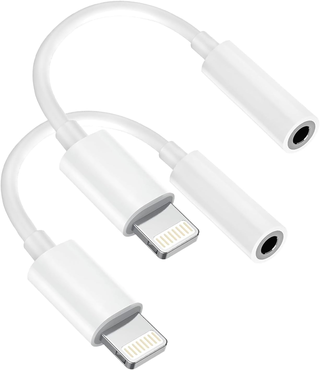 [Apple MFi Certified] 2 Pack for iPhone 3.5mm Headphones Adapter, Lightning to 3.5 mm Headphone/Earphone Jack Converter Audio Aux Dongle Compatible with iPhone 14 13 12 11 Pro XR XS Max X 8 7.
