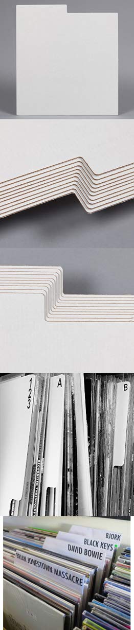 50 Divisores Básicos de Cartón Hueco para Discos de Vinilo LP - Ref.1840 | Organización eficiente y económica. Perfectos para clasificar tu colección de forma clara, ordenada y fácil de identificar.