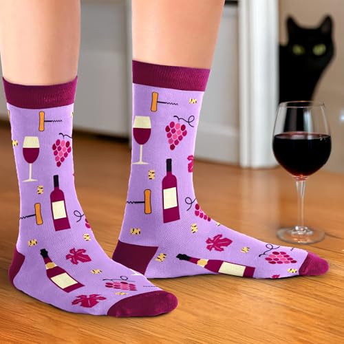 Image of VICRAZY Wine Gifts for Men, Women - Funny Socks - Gifts for Lovers - Stuff, Stocking Stuffers