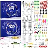 Hollowfly Lot de 2 calendriers de l'Avent de 24 jours avec leurres de pêche - 256 pièces...
