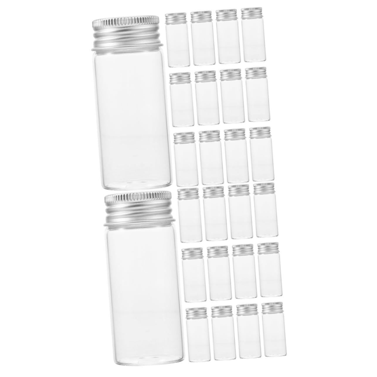 MAGICLULU 2 Series Botella Sellada por Tubo De Ensayo Tubos Tapa Hermético Reutilizable Pequeño Tubo De Ensayo De Laboratorio De Prueba Tubo De Vial De Vidrio Planchar Piezas*2