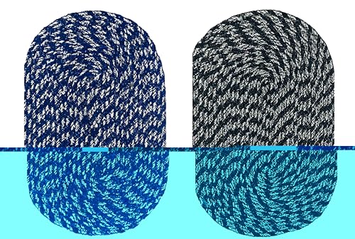 Image of Doormat for Room|Handmade Cotton Doormat | Quick Dry, Washable Door Mat for Home, Bathroom & Bedroom (33X53 CM)(Blue-Black)