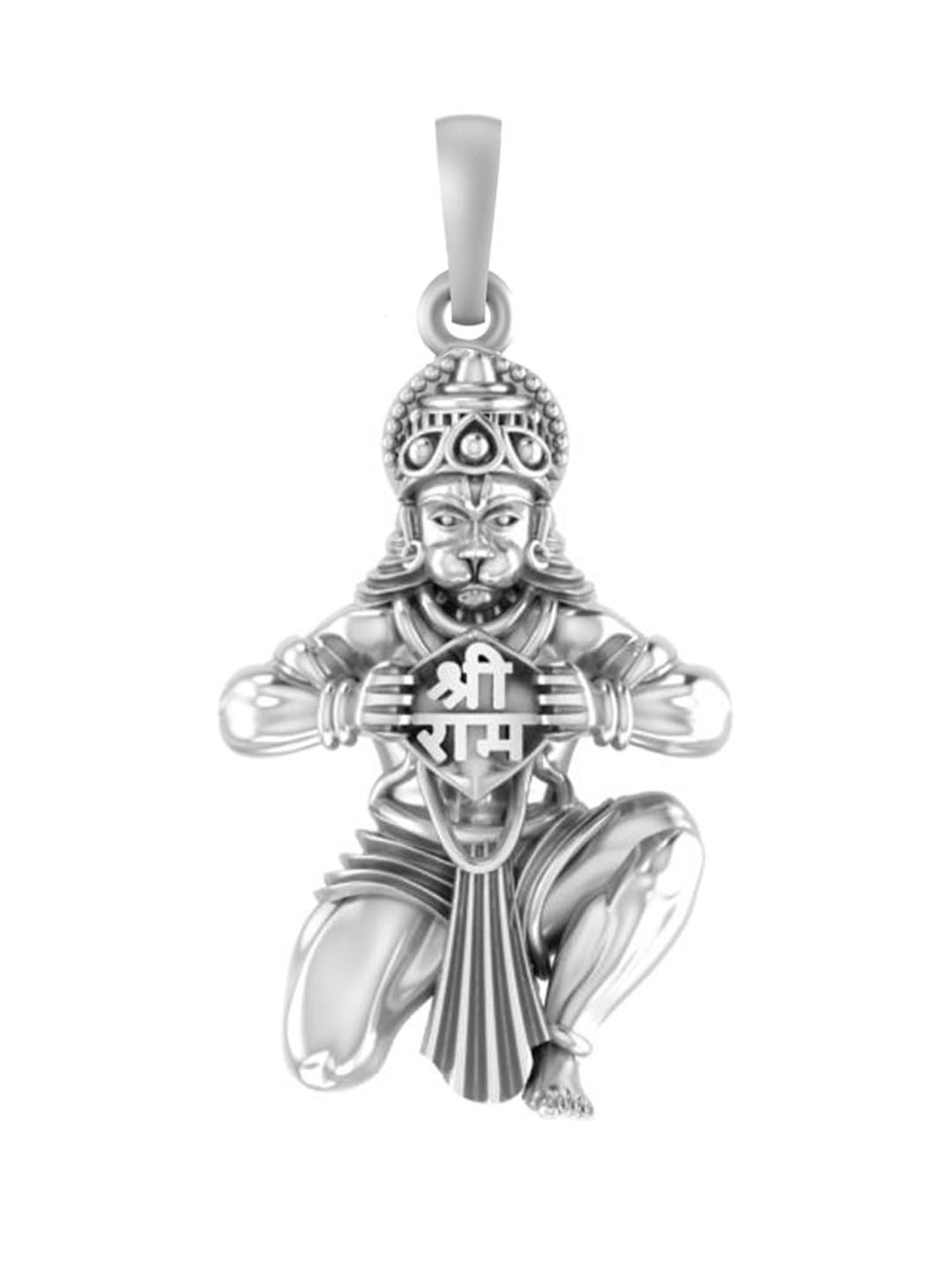 AKSHAT SAPPHIRE Sterling Silver (92.5% purity) God Hanuman Ji Pendant for Men & Women Pure Silver Lord Bajrang Bali Locket for Good Health & Wealth
