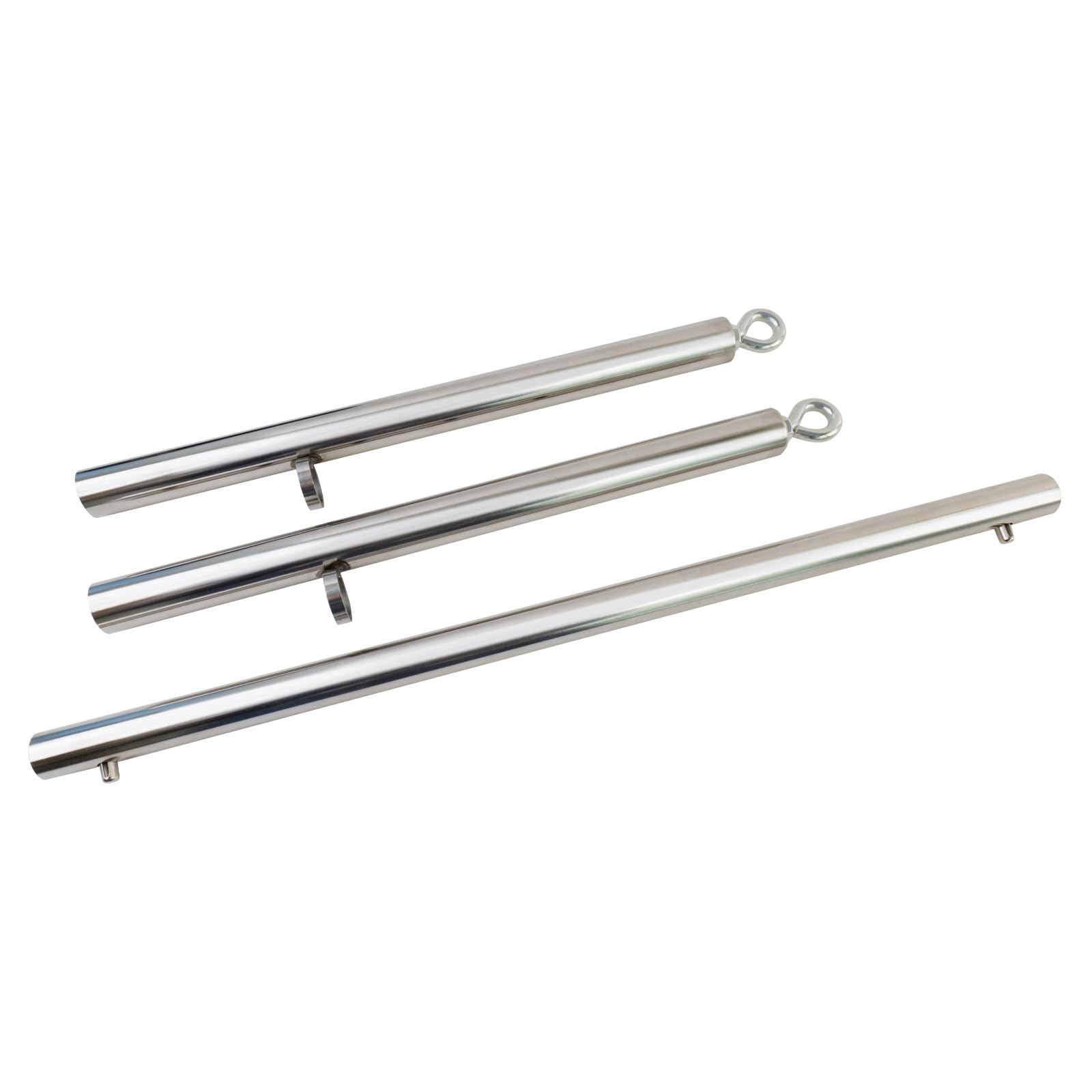 Spreader Bar Silver Adjustable Exercise Stainless Steel Bar with 2 Fixed Rings, Yoga Training Fitness Gear, Workout Bar,Sports Gym Kit