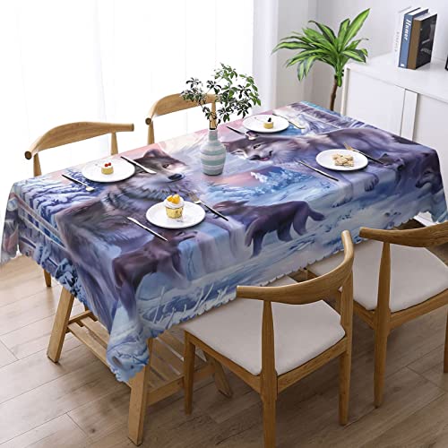 Nappe rectangulaire loups anti-tache pour protéger la table des enfants à table - 3