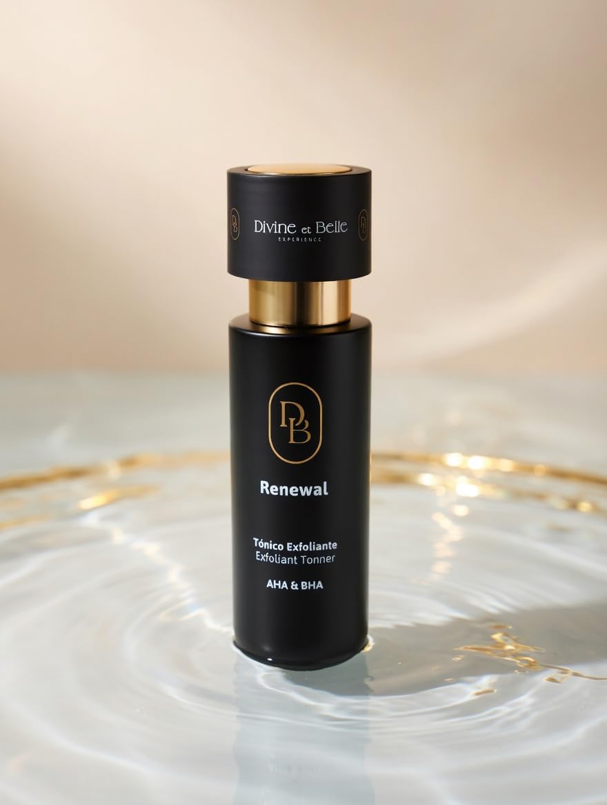 Divine et Belle RENEWAL,Tónico Exfoliante Nocturno, para el rostro, con AHA & BHA, Vitamina C y Niacinamida, 100ml | Belleza y cuidado premium