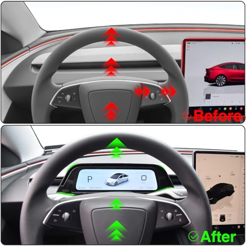 Image of Heads Up Display with Air Vent for Tesla Model 3 Highland 2024 2025-9.66 inch Wireless CarPlay Android Auto, Blind Spot, Rainbow Road, Battery /Dashboard Data Sync