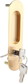 Bifold Door Lock, Pocket Door Lock with Key, Sliding Door Lock Handle Avoid Theft for Barn Wood Furniture Hardware Accessories(Gold), Pocket Door Lock with Key, Bifold Door Lock, Slididoor Lock do