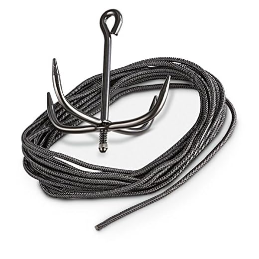 Fury Martial Arts FP03400 Folding Grappling Hook with Black Cord, Midnight Black
