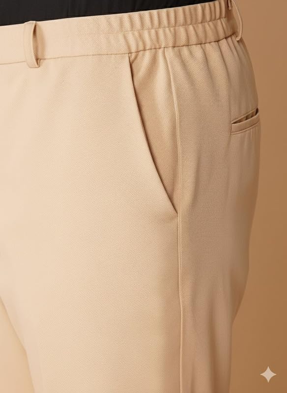 Image of OOMPH! Luxury Lycra Stretchable Formal Pants for Men | Stylish Slim Fit Men's Wear Trousers for Office or Party | Mens Fashion Dress Trouser Pant