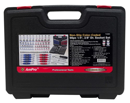 Amazon | AmPro T45882 98ピース 1/4インチ&3/8インチ ドライブ SAE