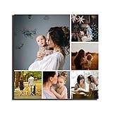 Póster de lienzo personalizado con impresión fotográfica, para boda, familia, pareja, amigos, aniversario, decoración del hogar, enmarcado, listo para colgar, 6 fotos