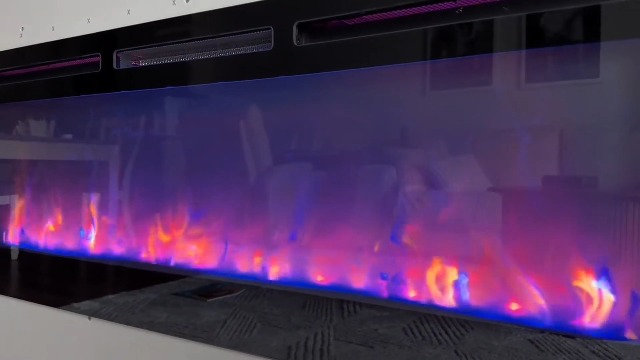 Chimenea Eléctrica Empotrable con Control WiFi y Llama Multicolor miniatura 7