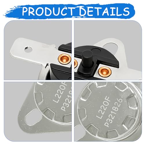 Image of P321826 Furnace Temperature Limit Switch Compatible with Williams Monterey Top Vent 250, 350, 500 Series Models Vent Limit Switch Safety Switch Replacement Parts