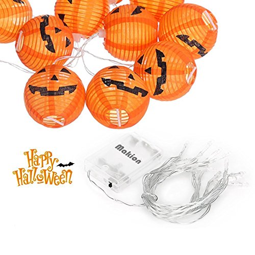 Halloween Lights,Makion Halloween Decorations Fairy Lights 1.5M 10 Led Pumpkin Lanterns Battery Powered String Lights