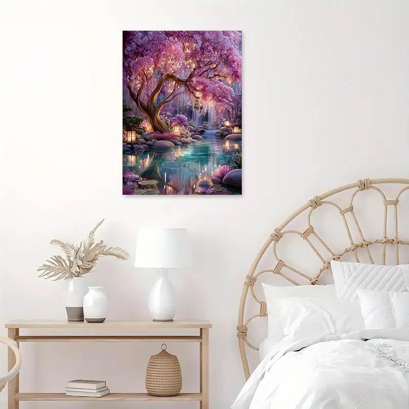 Image of Fantasy Forest Stamped Cross Stitch Kits for Adults - Embroidery Kits for Beginners Adults,11 CT Patterns Dimensions Counted Cross Stitch Kits for Adults Arts Craft 12x16 inch