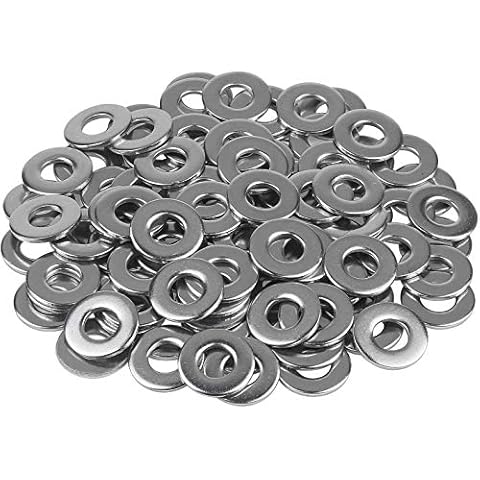 100pcs 1/4" Stainless Flat Washer, Choose Size, 18-8 (304) Stainless Steel 304, by Persberg,(120-9) Cover