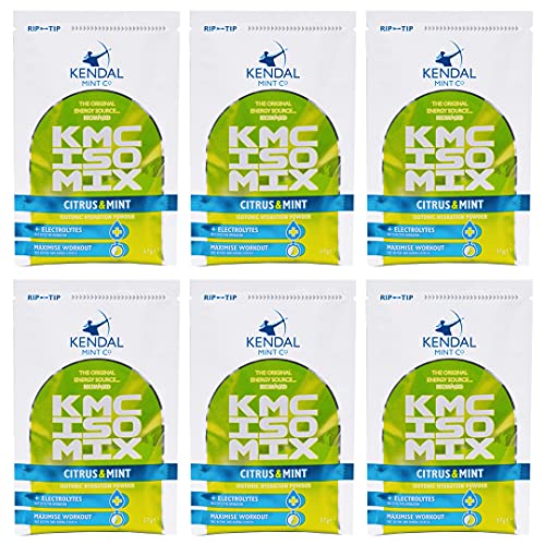 KMC ISO MIX: Electrolito isotónico y bebida energética en polvo, refrescante cítricos y menta de Kendal Mint Co (Citrus & Mint, 6 sobres de 37 g)
