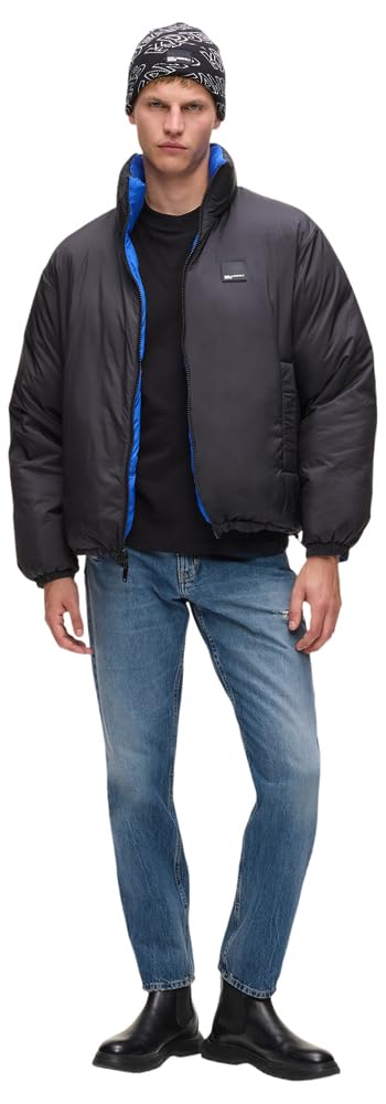 Karl Lagerfeld Jeans, Męskie, Dwustronna Pikowana Spodnie, Regular Fit, Niebieski, XXL