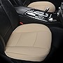 EDEALYN Ultra-Luxury PU Leather Car Seat Protection Cover Car Seat Cover for Most Four-Door Sedan&SUV ,Single Seat Cover Without Backrest 1PCS (W 20.8× D 21× T 0.2inch) (3D-Beige)