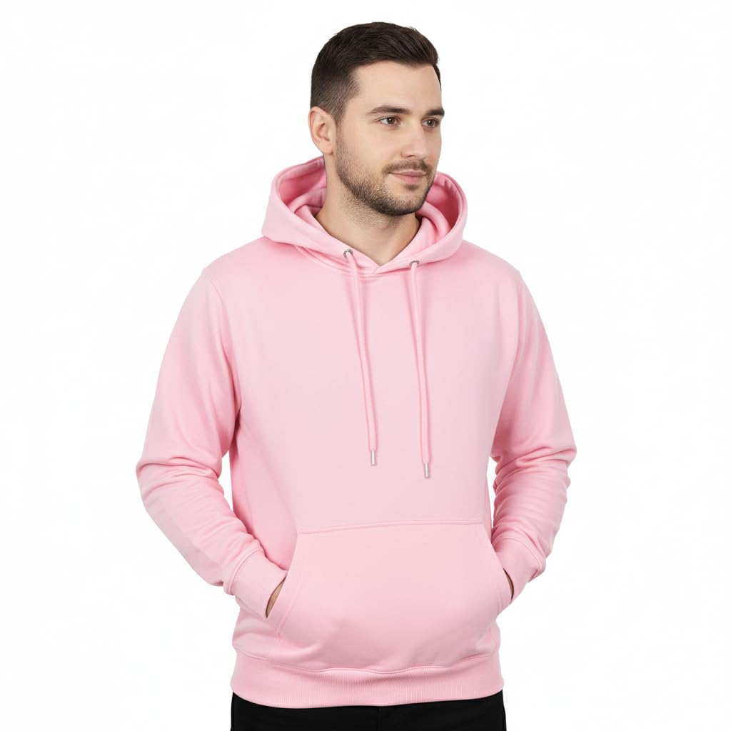 A2z Men's Baby Pink Fleece Hoodie Pullover Hooded Jumper Sweatshirt - Plain Sweatshirt 4XL