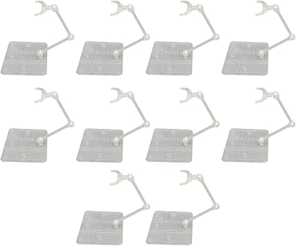 Fockety 10 Sets Acrylic Action Figure Stand, Transparent Support Holder for 6inch, Action Figure Display Holder Base Model Support Stand for SD, BB, Doll, Model, Figure