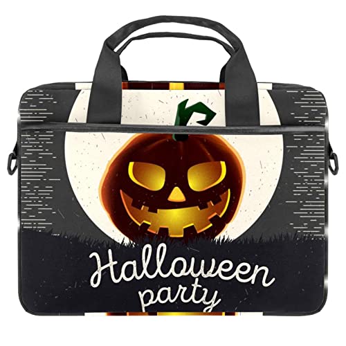 Bolsa de mensajero para laptop de 13 a 14.5 con fondo de calabaza de Halloween