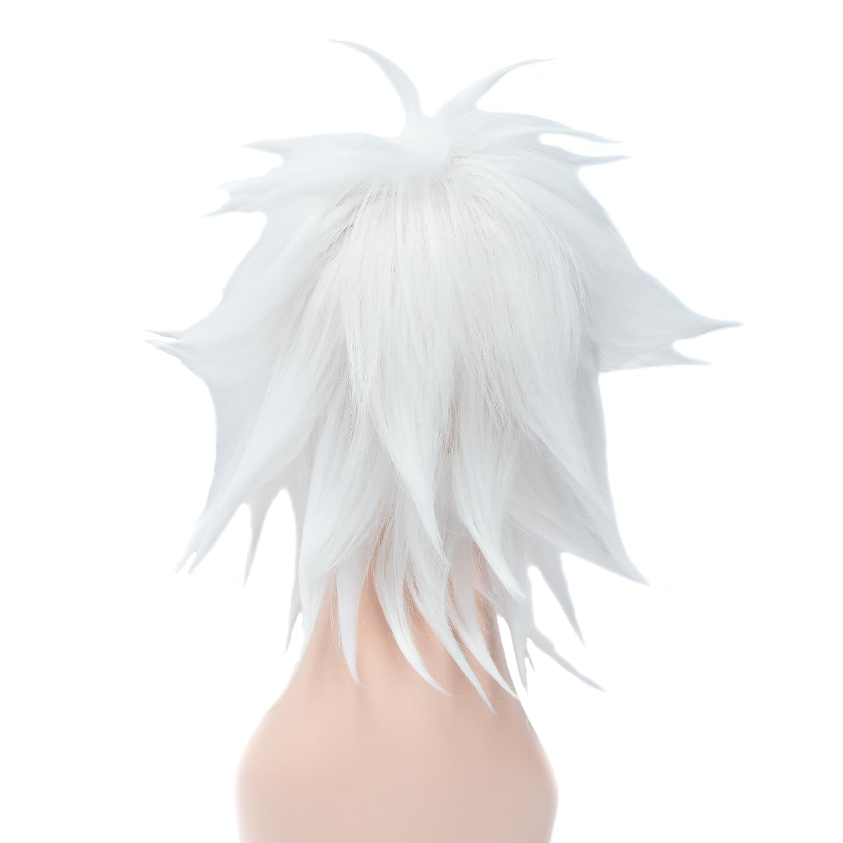 BUYOGET Anime Halloween Wig for Cosplay Party Synthetic Layered Short Hair Wigs with Bangs Natural White, #1001 Natural White, 8 inch - Image 3