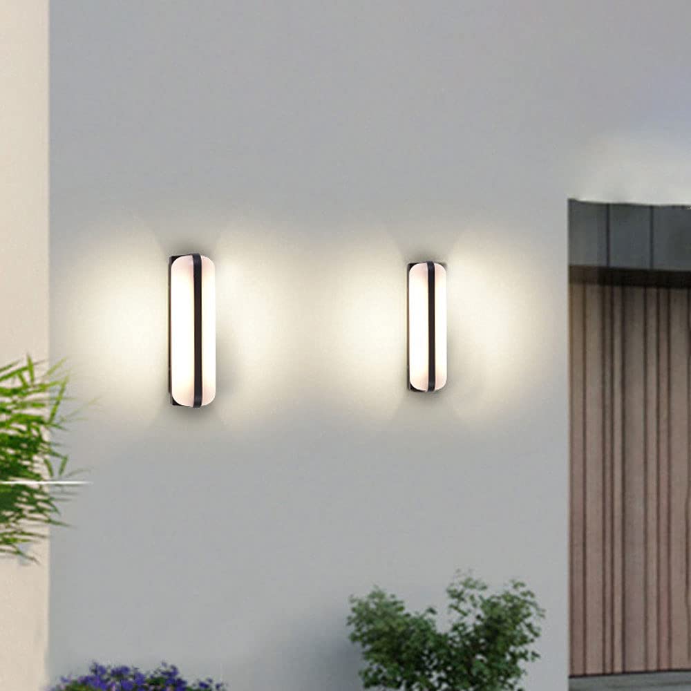 Kinkiet Zewnętrzny Led Ip65, Wodoodporny, Lampa Ścienna Z Oświetleniem Góra-Dół, Aluminiowa Lampa Ścienna Do Oświetlenia Ganku, Zewnętrzne Latarnie Ścienne, Lampy Do Ogrodu, Patio, Balkonu I Korytarz