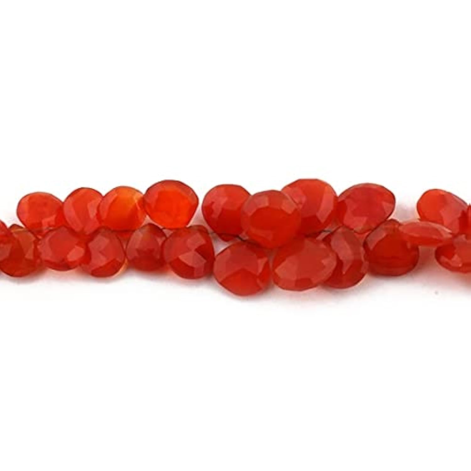 Perles en cornaline naturelle en cœur pour fabriquer un bijou chargé d'amour SB1459