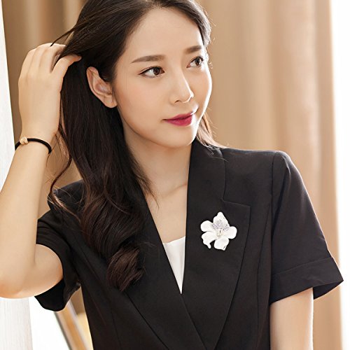 Brooch Pin for Women Flowers Brooch with Created Crystal | Elegant Brooches and Pins for women | Pearl Brooches for women with Flower Pins | Designer Brooch Collar Pins for women, Purple/White/Red, 29.8g 6