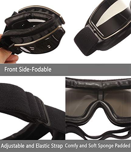 Tyskl Retro Pilot Motorcycle Goggles Fog-Proof Warm Goggles Atv Bike Motocross Glasses Protective Eyewear #TOP5