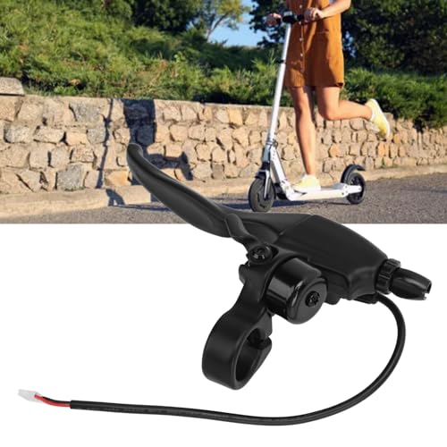 Levier de Frein Trottinette Gauche, 2PIN Ergonomique avec Cloche Installation Facile, Poignée de Frein Scooter en Alliage d'Aluminium for Adultes Enfants en Ville Parcs et Voyages