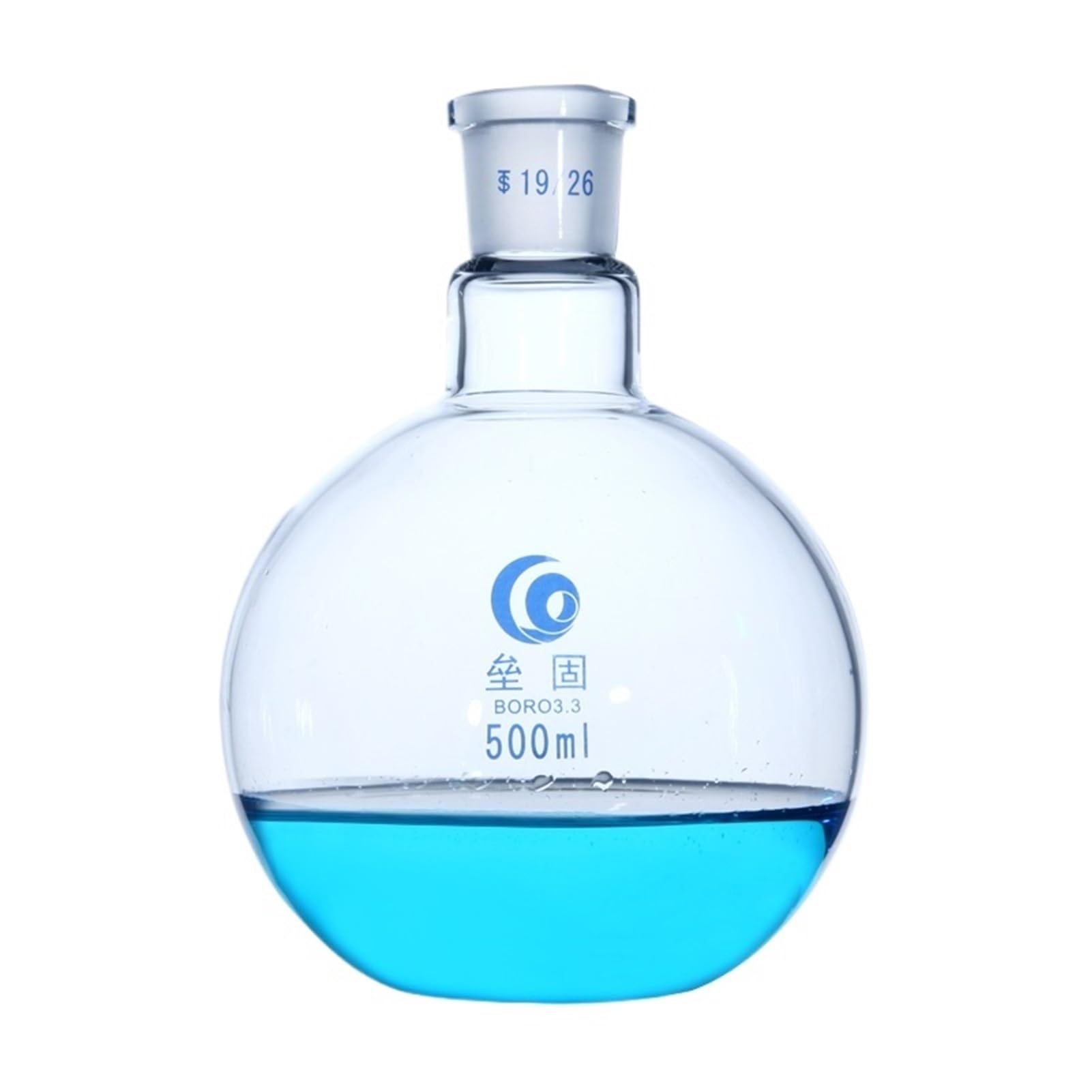 Kolba jednoportowa, dno, grube szkło borokrzemowe, odporność na wysokie temperatury, standardowa kolba laboratoryjna(1000ml kaliber 24mm)