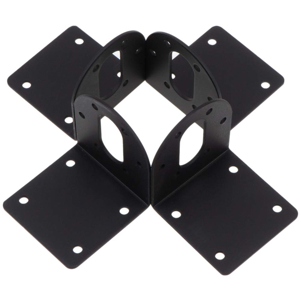 4pcs Black 37mm 37GA 37GB DC Gear Motors Mounting Bracket, Iron Anti-rust Gearbox L-shape Fixed Seat, Gear Reduction Motor Holder, Cojoys