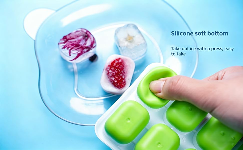 2 Packs de Moldes para Cubitos de Hielo de Silicona con Tapa miniatura 6