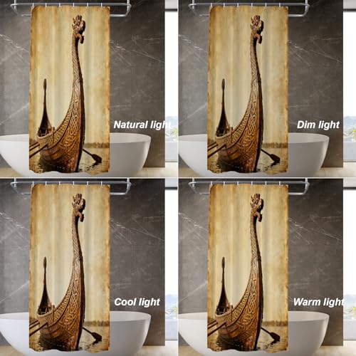 Rideau de douche Viking imperméable en polyester pour douche étroite