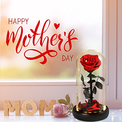 Mom Gifts For Her, Beauty And The Beast Rose, Mothers Day Flower Rose Gift, A Gift For Grandmother And Grandmother, Birthday Gifts, Silk Rose With Led Lights, Gifts For Couples Unique #TOP5