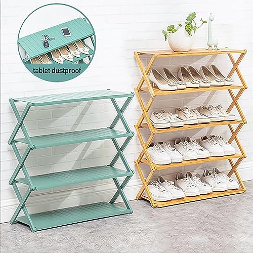 Étagère à chaussures pliante en bambou multicouche sans installation - 6