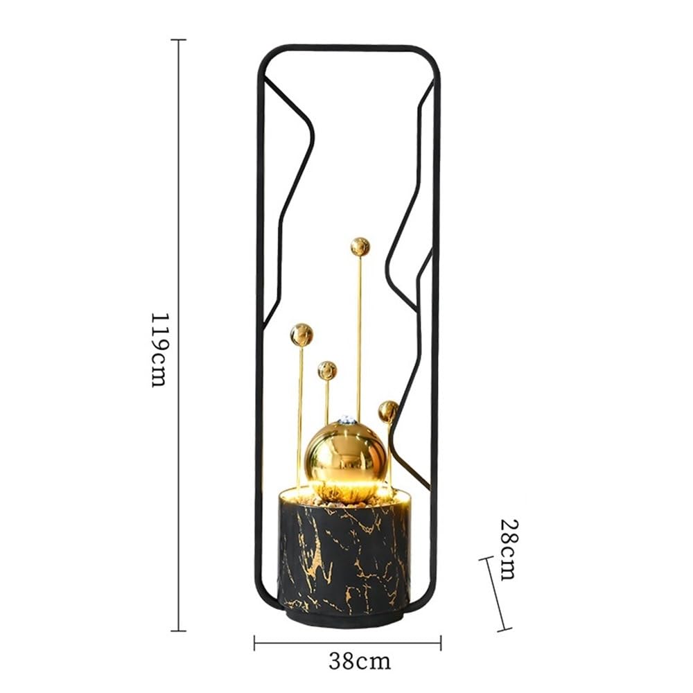 Jingzai202405 Indoor Floor Fountain Light Luxury Floor Standing Flowing Fountain Decoration with Circular Feng Shui Ornaments for Indoor and Outdoor Use Water Fountain