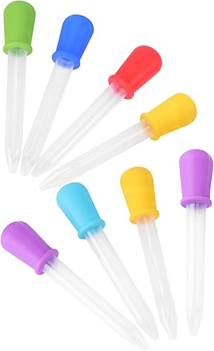 Toyvian 8pcs Niños y Niñas Droer Líquido Jugar Silicona Dropper Moldes Medición Escalas Aleatorias