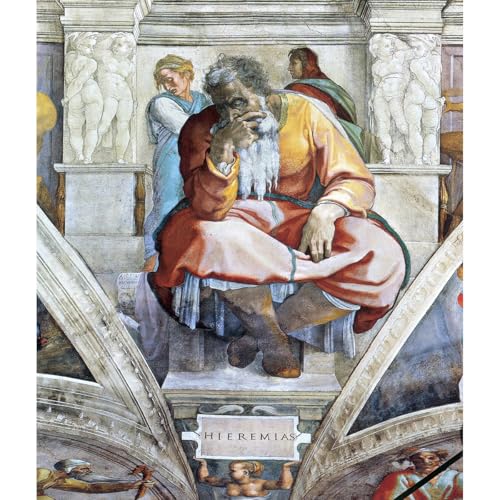 Toile Le prophète Jérémie par Michel-Ange au format impression d'art HD 76x101 cm